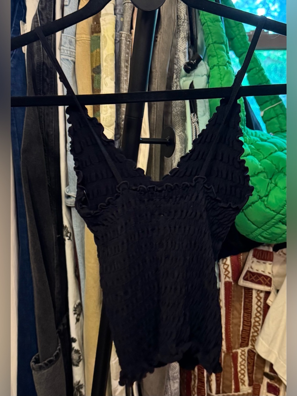 NWT Free People FP Intimately Pucker Up Seamless Cami - black - M/L - Picture 7 of 8